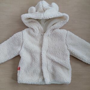 Magnetic Me Cozy Cream Sherpa Baby Hoodie Bear Jacket 0-6 Months 5-16 Lbs